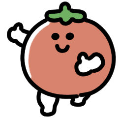 Stiker anime tomat tersenyum