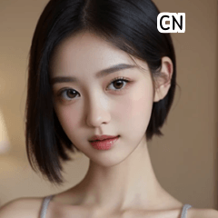 CN Japanese short hair beauty  A