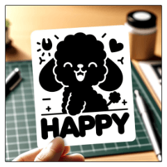 Silhouette Toy Poodle Stamps