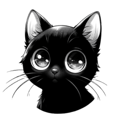猫のスタンプ（黒猫）