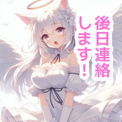 Girl sticker with angel cat ears