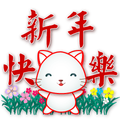 white cat--practical greetings every day