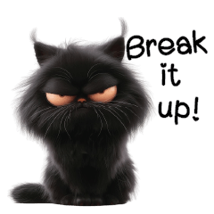 Coal annoying black cat EN (Big sticker)