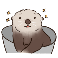 Sea otter and his happy companion