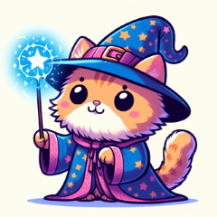 Adorable Cat Wizard - Magical Moments