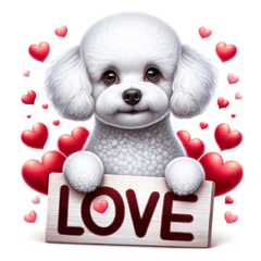 Adorable and beloved white toy poodle