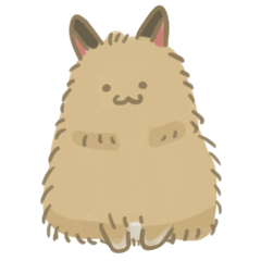Fluffy and cheerful rabbit