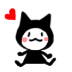little black cat sticker