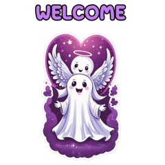 Angel baby ghost Valentine purple big en