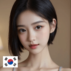 KR Japanese short hair beauty