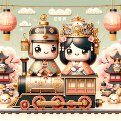복숭아색 기차와 히나마쓰리