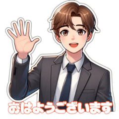 Cute businessman illustration sticker