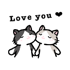 Twin kittens stickers