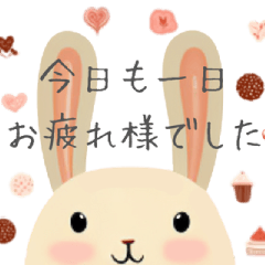 Sticker of a rabbit who loves sweets.