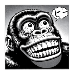 Funny face gorilla "cartoon style" BIG