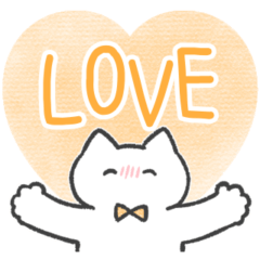 orange color sticker(cat)(love)