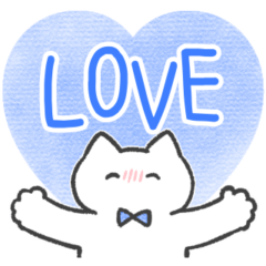 blue color sticker(cat)(love)