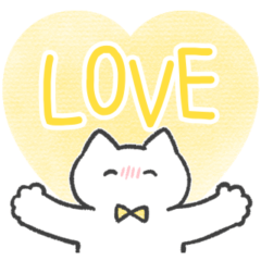 yellow color sticker(cat)(love)