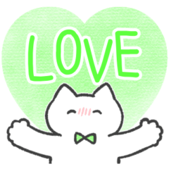 green color sticker(cat)(love)