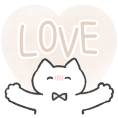 white color sticker(cat)(love)
