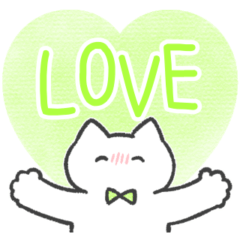 light green color sticker(cat)(love)