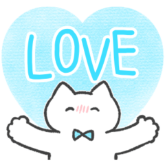 light blue color sticker(cat)(love)