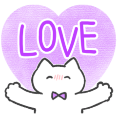 purple color sticker(cat)(love)