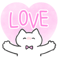 pink color sticker(cat)(love)