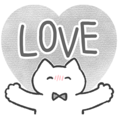 black color sticker(cat)(love)
