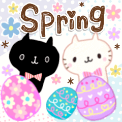 黒猫白猫③❤️春spring❤️イースター❤️