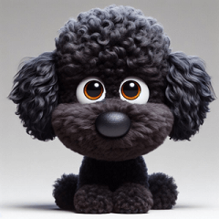 Black toy poodle classic stamp