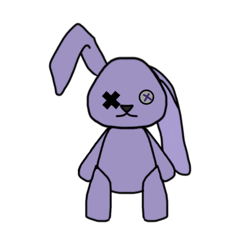 Shizuku the purple rabbit doll