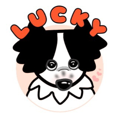 Japanese LUCKY dog sticker