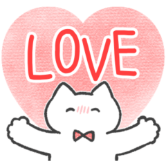 red color sticker(cat)(love)