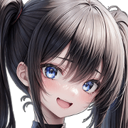 Black-Haired Twin-tailed Girl