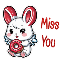 Angel Rabbit love Valentine red Eng