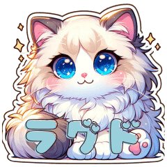 Cute ragdoll cat sticker