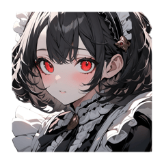 A red-eyed maid. test stamp