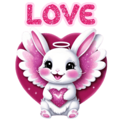 Rabbit love valentine pink Eng