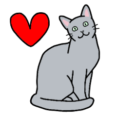 고양이 스탬프 러시안 블루