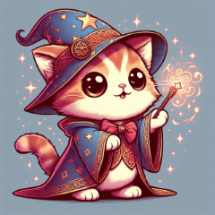 "Cute Cat Wizards: Magical Stickers!2"