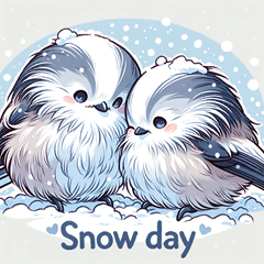 Happy Long-tailed Tit (snow fairy)