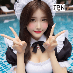 JPN 20 year old maid swimsuit girl