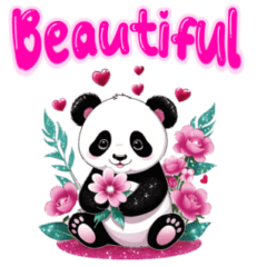 Panda so cute love valentine Eng