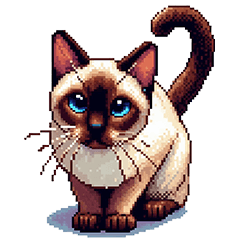 Pixel art Siamese cat