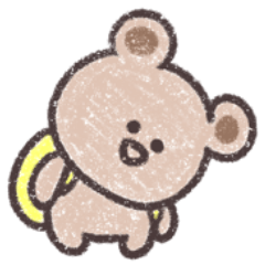 Cute crayon surreal mini bear