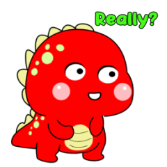 Red dino lovers animated