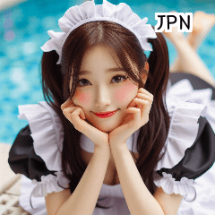 JPN 24 year old swimsuit maid girl