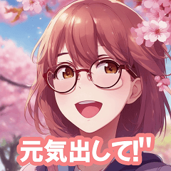 Girls with Glasses & Cherry Blossoms