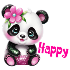 Panda so cute love valentine green Eng